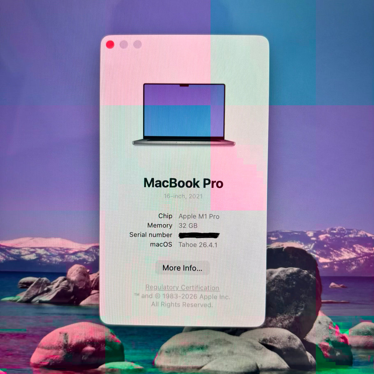 MacBook Pro 16” M1 32GB RAM 512GB SSD 86% Bateria
