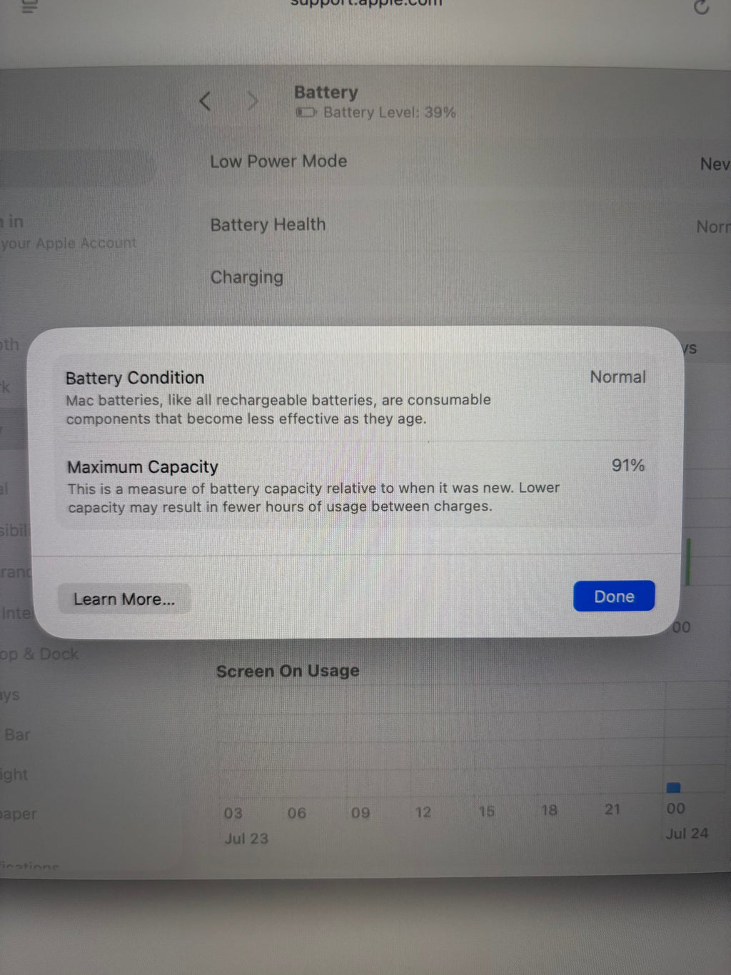 MacBook Pro 16” M1 32GB RAM 512GB SSD 91% Bateria