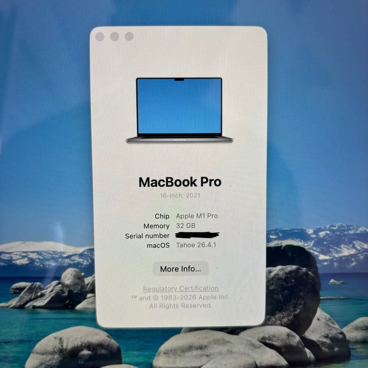 MacBook Pro 16” M1 32GB RAM 512GB SSD 89% Bateria